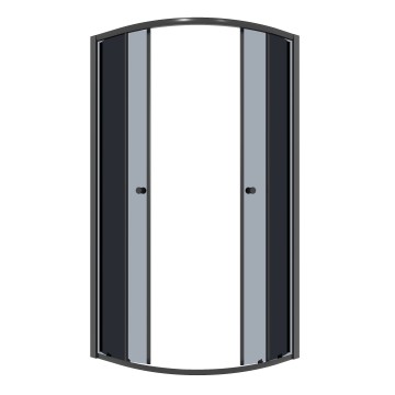 Душевое ограждение Niagara Eco NG-1007-14T (90х90х190) четверть круга,раздвижное,черный,стекло тонированное,1 место