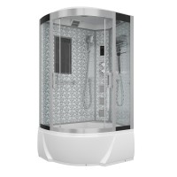 Душевая кабина Niagara Luxe NG-7712WR (80x120х215) высокий поддон(38см),дверь раздвижная,стенки серебро,4 места