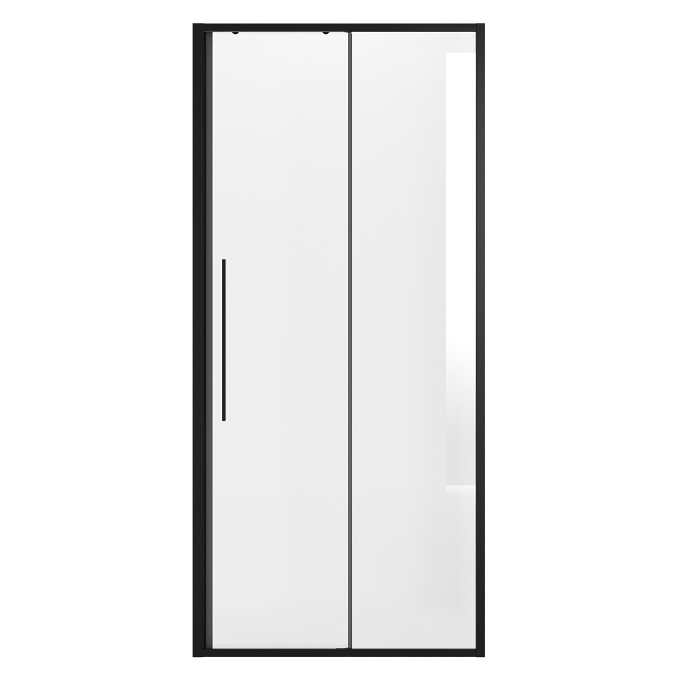 Дверь в нишу Niagara Nova NG-84-9AB (90х195) черный матовый,стекло прозрачное,дверь раздвижная,1 место