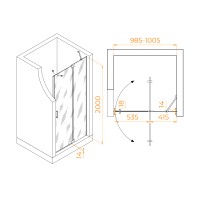 Душевая дверь RGW HO-014Gr (Прозрачное, 1000)