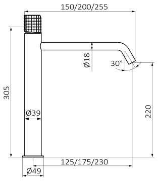 Смеситель для раковины GRB AURA XXL 75576788, брашированное золото