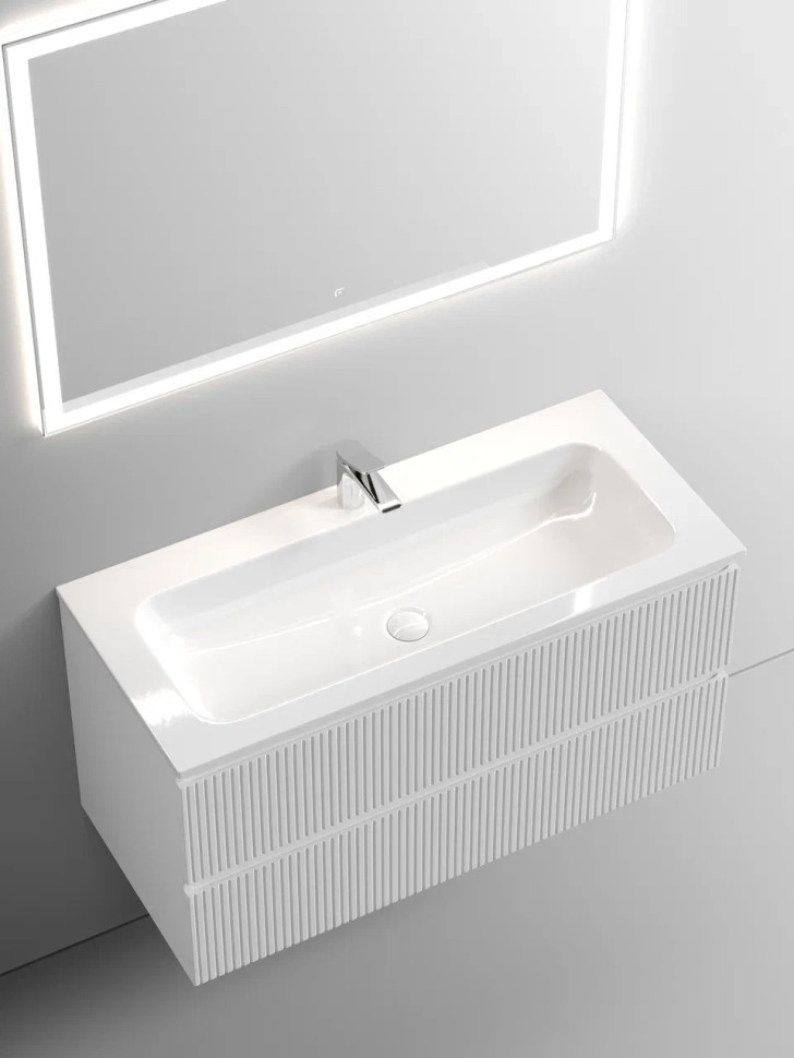 Тумба подвесная SANCOS Snob T 995х445х500, c двумя ящиками оснащенными доводчиками, Bianco, арт.SNT100W