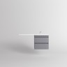 Тумба подвесная STYLE LINE "Даллас ЛЕОН 120", Люкс серая, PLUS с раковиной ESTETUS ЛЕОН 1200*549 правый