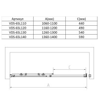Душевая дверь Slim VDS-6SL140CLB, 1400, черный, стекло прозрачное