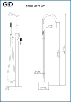 Напольный смеситель Edessa L070-GM-SDV Вороненая сталь (Gun metal)