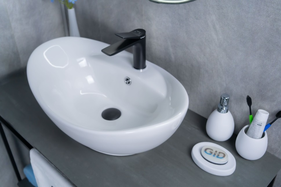 Раковина Gid N9018 51107 накладная белая 59x39x21