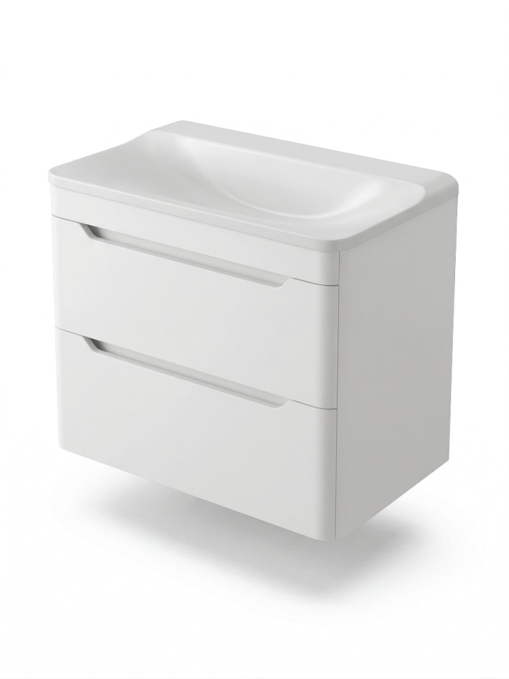 Тумба с раковиной для ванной Uperwood Ocean подвесная, 80 см, белая