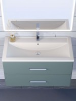 Раковина для ванной кварцевая Uperwood Foster Quartz 90х45,5х17,5 см, белая матовая, жасмин