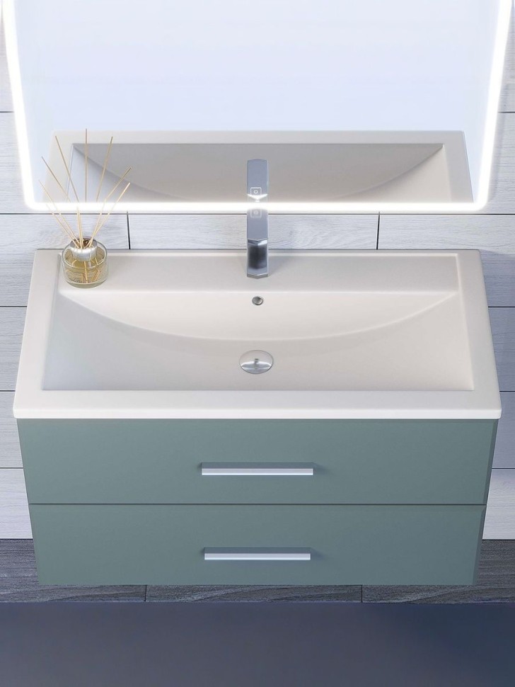 Раковина для ванной кварцевая Uperwood Foster Quartz 90х45,5х17,5 см, белая матовая, жасмин