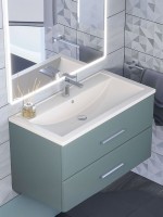 Раковина для ванной кварцевая Uperwood Foster Quartz 90х45,5х17,5 см, белая матовая, жасмин