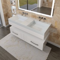 Раковина для ванной двойная Andrea Sozvezdie 120х48х15,5 см, прямоугольная, без отверстия под смеситель