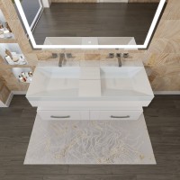 Раковина для ванной двойная Andrea Sozvezdie 120х48х15,5 см, прямоугольная, без отверстия под смеситель