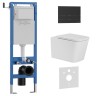 Комплект 3в1 IBERICA BLANCA инсталляция SILENCIO MINI, унитаз TOLEDO ALTO белый, кнопка смыва INOX-S черный матовый (IB.001M.TLA.234.1604)