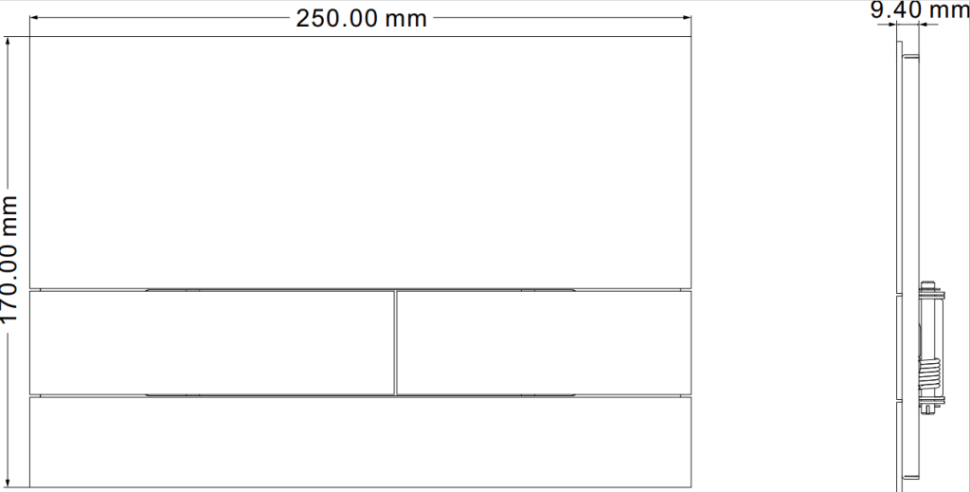 Кнопка смыва IBERICA BLANCA INOX-S нержавеющая сталь, черный матовый (IB.B016.04)