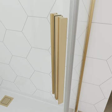 Душевой угол Veconi Ottimo P10 G, 800x800x1900, золото брашинг, стекло прозрачное