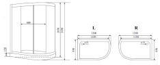 Timo Lux T-7702 L душевая кабина 120*85*225, турецкая баня хамам