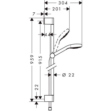 Душевой гарнитур Hansgrohe Croma Select S Vario 26572400 хром