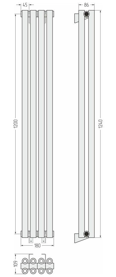 Эстет-00 1200х180 4 секции