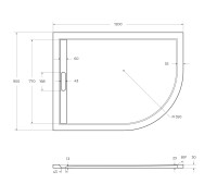 Поддон из искусственного мрамора CEZARES TRAY-AS-RH-120/90-550-30-W-L