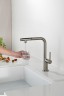 AQM9903BN Cucina Смеситель для кухни с выдвижным L-образным изливом, с подключением к фильтру с питьевой водой, никель шлифованный