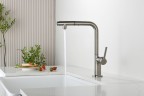 AQM9903BN Cucina Смеситель для кухни с выдвижным L-образным изливом, с подключением к фильтру с питьевой водой, никель шлифованный