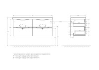 База под раковину подвесная с четырмя ящиками BelBagno MARINO-CER-1200-4C-SO-2-NL-P Nero Lucido