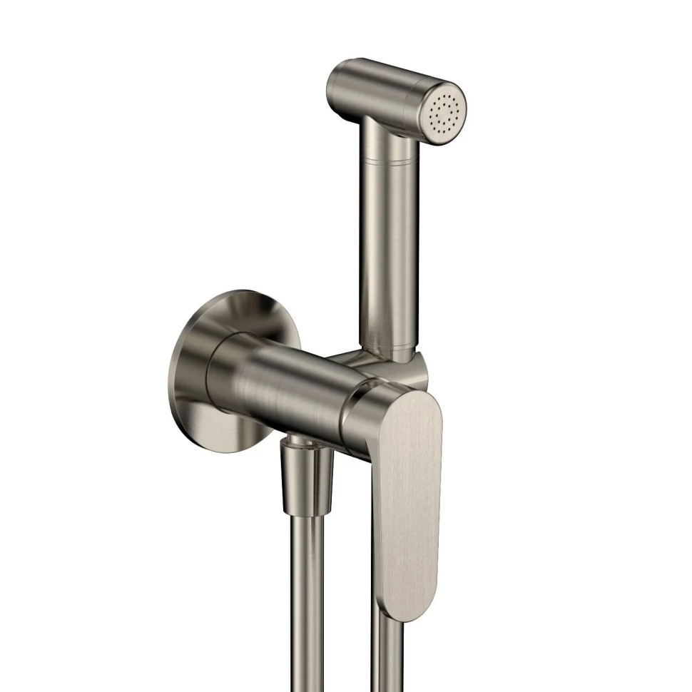 AQM6917BN Novara Готовый комплект гиг. душа (скрытый монтаж, латунная лейка), цвет никель шлифован.