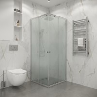 Душевое ограждение Niagara Eco NG-1008-14QMT (80х80х190) квадрат,раздвижное,хром,стекло матовое,1 место