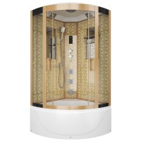 Душевая кабина Niagara Luxe NG-7790G (90x90х215) высокий поддон(45см),дверь раздвижная,стенки золото,4 места