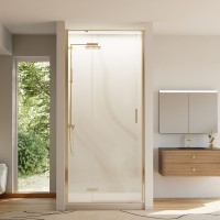 Душевая дверь Veconi Vianno VN-73G, 1200x1950, золото, стекло прозрачное
