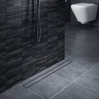 Душевой лоток TIMO Drain System 900 с двусторонней панелью "plate" под плитку, Чёрный