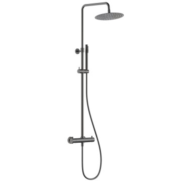 AQM 8006GM Душевая система с термостатом, O250, 1/1 режим, латунная лейка, верхний душ - сталь