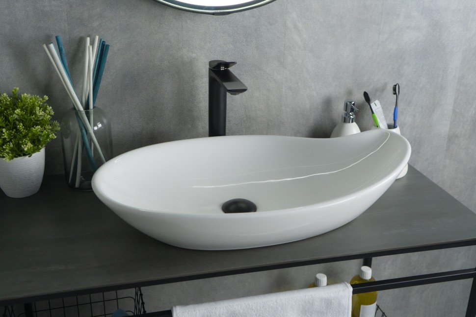 Раковина Gid N9052 51116 накладная белая 65x38x14