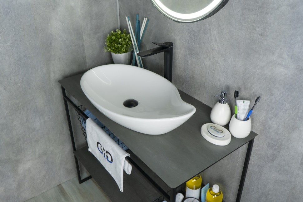 Раковина Gid N9052 51116 накладная белая 65x38x14