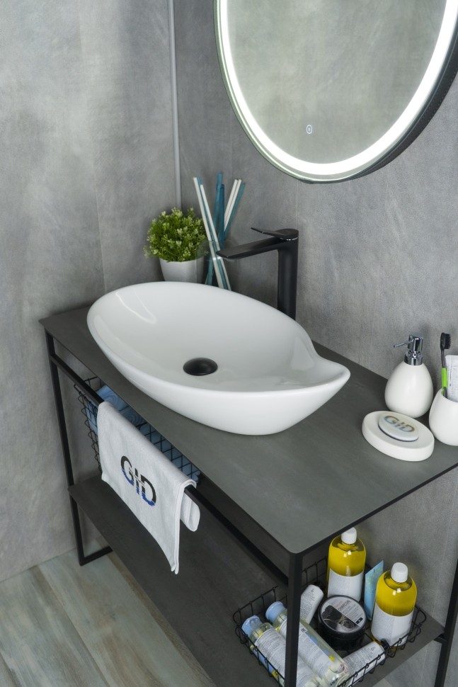 Раковина Gid N9052 51116 накладная белая 65x38x14