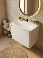 Раковина для ванной полувстраиваемая Uperwood Ocean 80 см, белая глянцевая