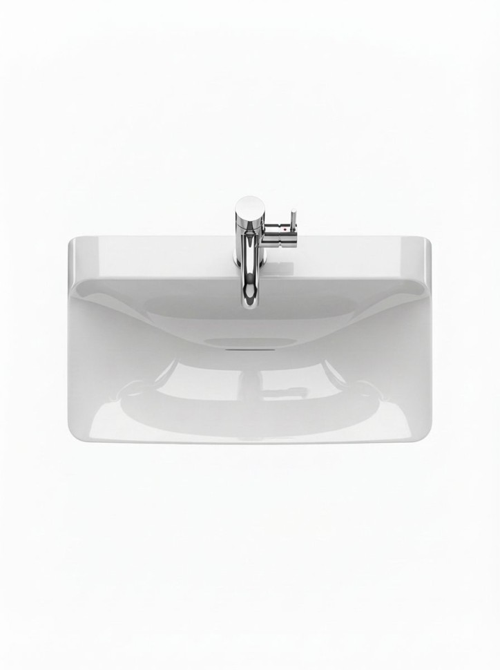 Раковина для ванной полувстраиваемая Uperwood Ocean 80 см, белая глянцевая