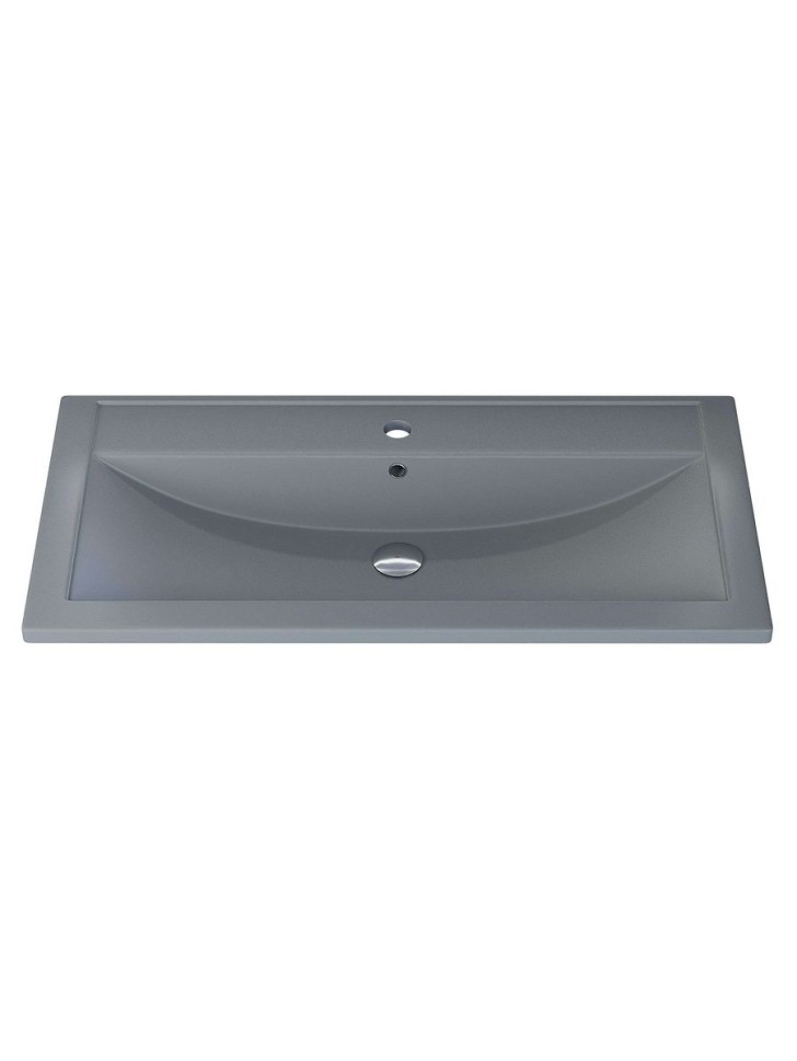 Раковина для ванной кварцевая Uperwood Foster Quartz 90х45,5х17,5 см, серая матовая, бетон