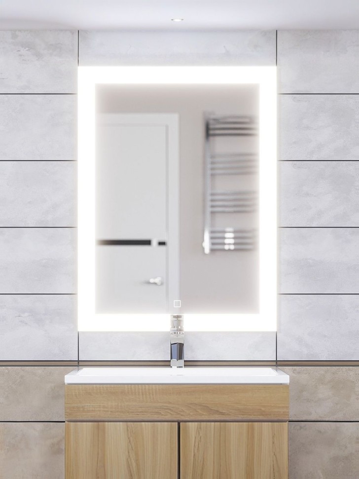 Зеркало для ванной с подсветкой Uperwood Barsa 60х80 см, прямоугольное, сенсор/антизапотевание