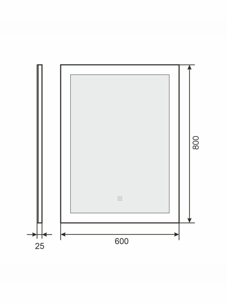 Зеркало для ванной с подсветкой Uperwood Barsa 60х80 см, прямоугольное, сенсор/антизапотевание