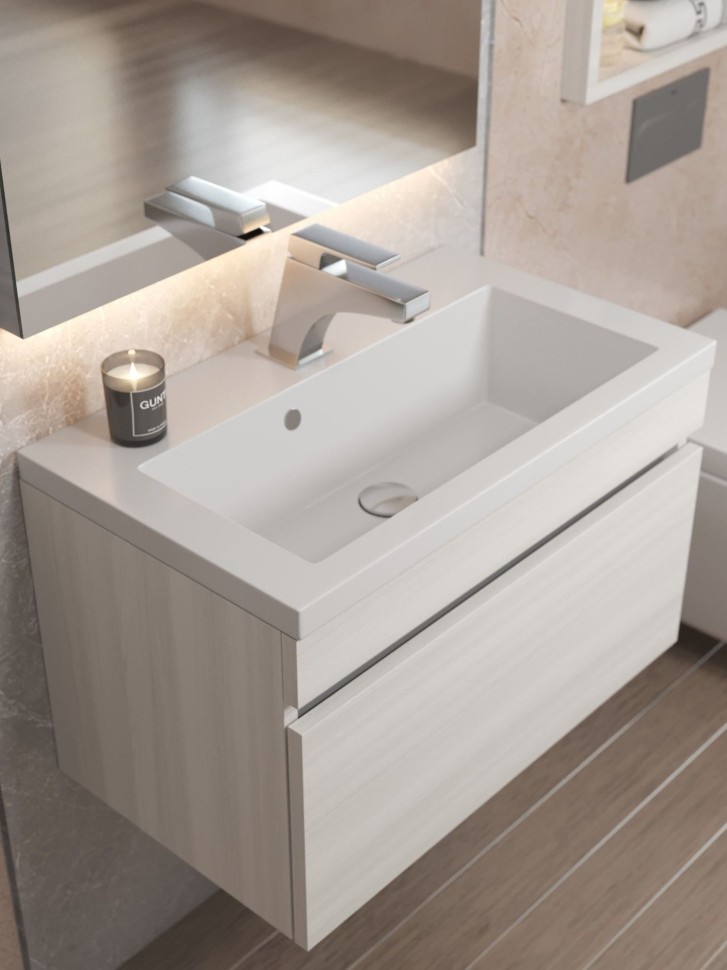 Раковина для ванной 60 см, Uperwood Eva, белая глянцевая