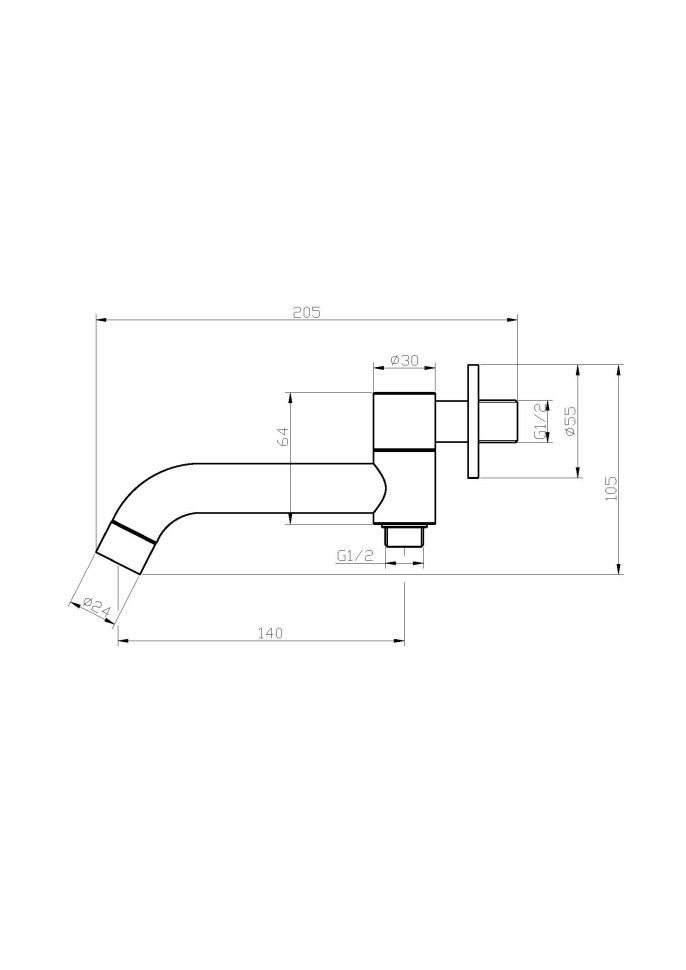 Излив для ванны BelBagno ANCONA ANCONA-BCA-CRM