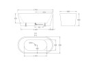 Акриловая ванна без перелива BELBAGNO BB71-1700-W0, 1700x800x600