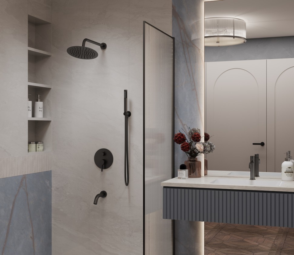 Душевой комплект Villa VSFW-1VL3MB встраиваемый, 3 режима, черный