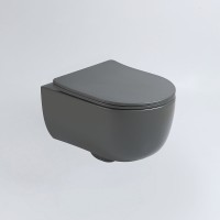 Унитаз подвесной Evo VT1-34SMA безободковый, цвет антрацит матовый, ультратонкое soft-close сиденье