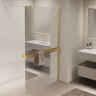 Душевая перегородка Walk-In VSW-1HR900MRG, 900*2000, матовый золотой, стекло зеркальное