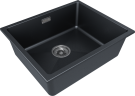 Мойка LUMI 55UNI, IT-GRANIT, LU55-BLM, черный металлик, 555х460, Paulmark