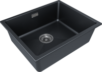 Мойка LUMI 55UNI, IT-GRANIT, LU55-BLM, черный металлик, 555х460, Paulmark
