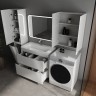 Тумба напольная STYLELINE "Бергамо мини 90" (2 ящ.) Люкс Плюс антискрейтч белый глянец с раковиной Каре Люкс МИНИ 900х350  