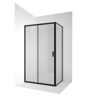 Душевое ограждение Ambassador Forsa 17021216AB-80AB (100х80х200) прямоугольник,черный,стекло прозрачное,раздвижная,2 места